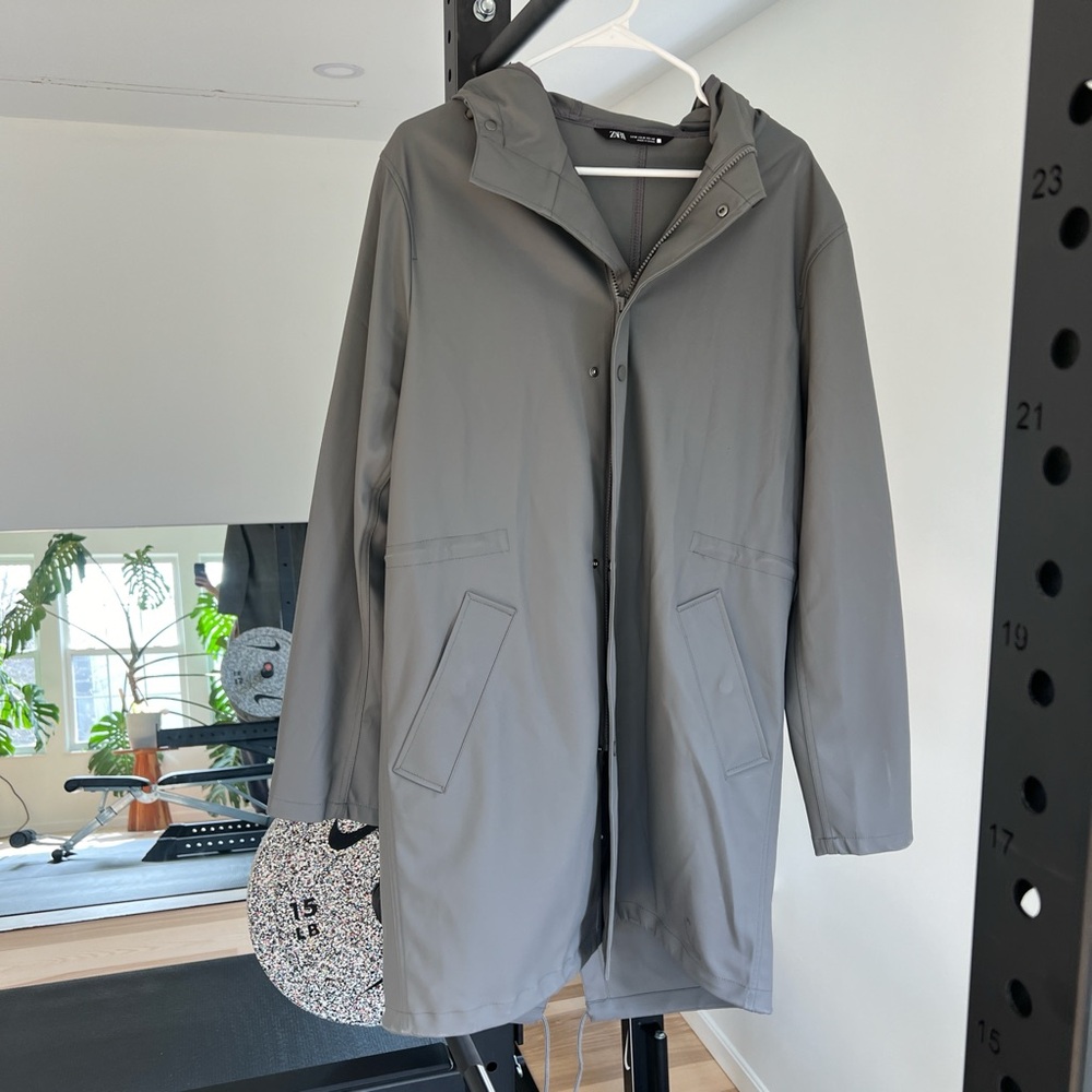 Grey Zara raincoat